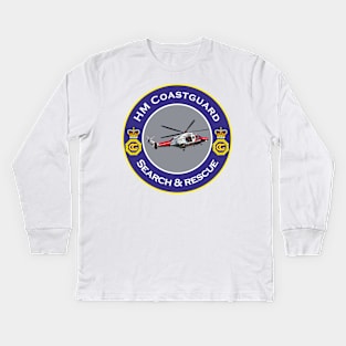 HM Coastguard search and rescue Helicopter Kids Long Sleeve T-Shirt